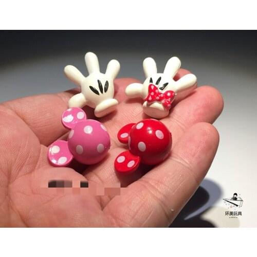 48Pieces 2cm Disney Minnie mouse palm Pink Red Classic Mickey mouse logo DIY accessories series lovely holiday gift