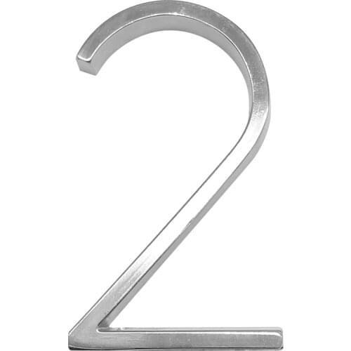 5 in Floating House Number #2 Letter A B C Name Plate Door Alphabet Letters Dash Slash Sign 5 Inch.Zinc Alloy Satin Nickel
