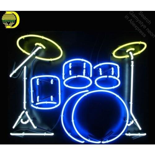 Drum Music Instrument Neon Sign neon bulb Sign Glass Tube neon light Display Recreation Beer Iconic vintage Sign Advertise Lamps