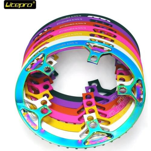 Chainring Litepro 130BCD 47/53/56/58T BMX Chainring Folding Bicycle Chainwheel Protector Bike Crankset Tooth Folding Bike Parts