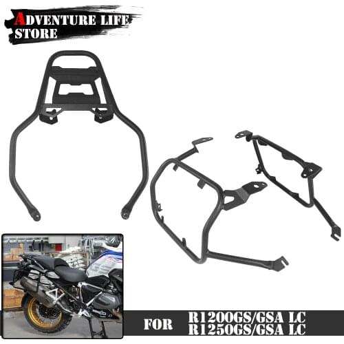 Motorcycle Pannier Rack Saddlebag Bracket Top Case Stainless Steel Black For BMW R1200GS ADV Adventure R 1250GS LC R 1200GSA