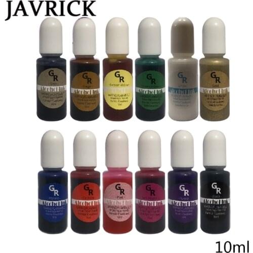 12 Colors Epoxy Resin Diffusion Pigment Alcohol Ink Liquid Colorant Dye DIY Crafts Jewelry Making Accessories