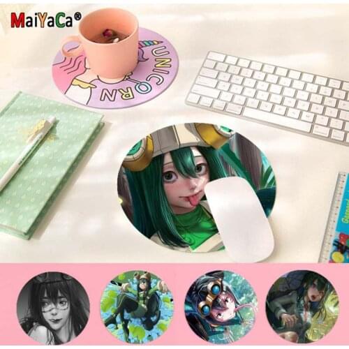 Maiyaca Asui Tsuyu Frog Boku no Hero Academia Silicone round mouse Pad to Mouse Game gaming Mousepad Rug For PC Laptop Notebook