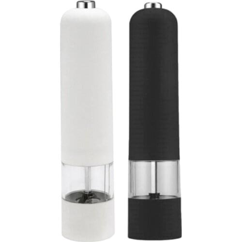 Electric Grain Salt Pepper Mill Grinder Coarse Platic Kitchen Herb Miller, Battery Operated