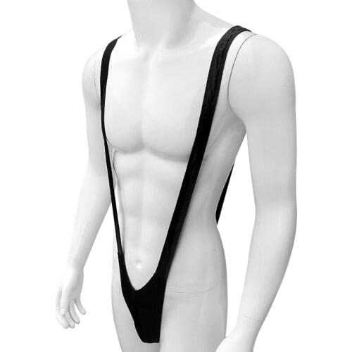 Mens undershirt Elastic Sexy wrestling Singlet Underwear sexy Men bodysuit jumpsuit Thongs Black Gay Jockstrap G strings