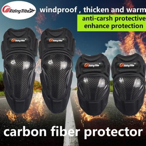 Riding Tribe Motorcycle Knee Guards Elbow Pads Carbon Fiber Motocross Racing Protective Gears Moto hands Leg Protector HX-P18