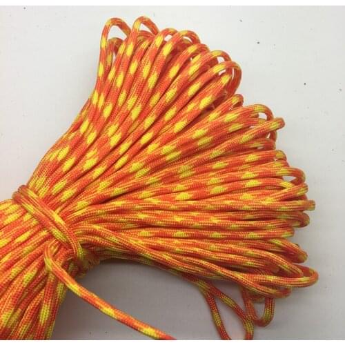 10Yards/Lot Mix color Paracord Bracelets Rope 7 Strand Parachute Cord CAMPING HiKING Yellow+Orange