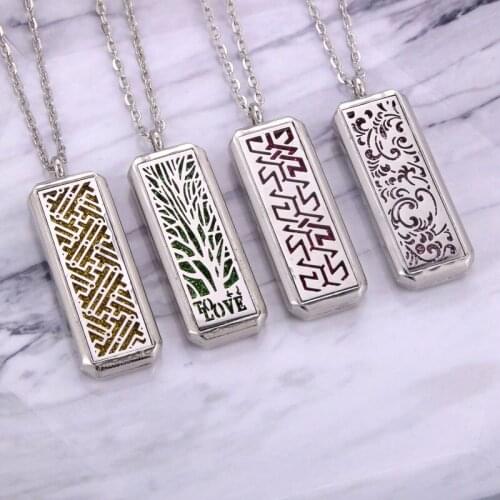 Tree Of Life Hollow Out Magnetic Aromatherapy Diffuser Necklace Jewelry Perfume Locket Pendant Essential Oil Locket Necklace