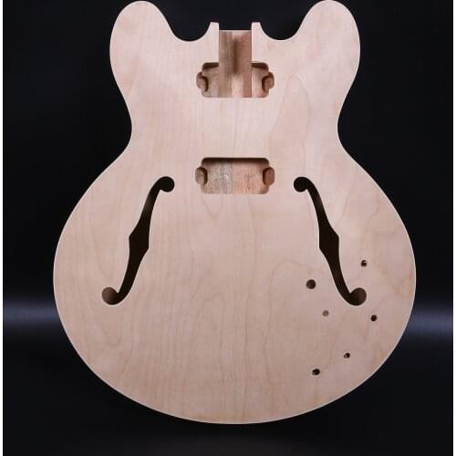 Fit Diy Semi-hollow Electric guitar body Multi-layer Solid wood Hand-made Unfinished