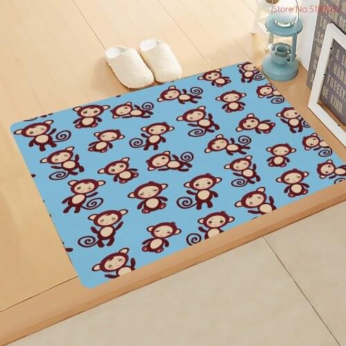 Custom Kitchen Mat Anti-slip Modern Area Rugs Living Room Balcony Bathroom Printed Carpet Doormat Hallway Monkey Bath Mat