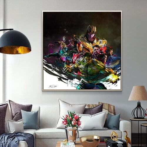 Marvel Movie Posters and Prints on Canvas Painting On the Wall Art the Avengers and the Hulk Pictures for Room Wall Home Decor