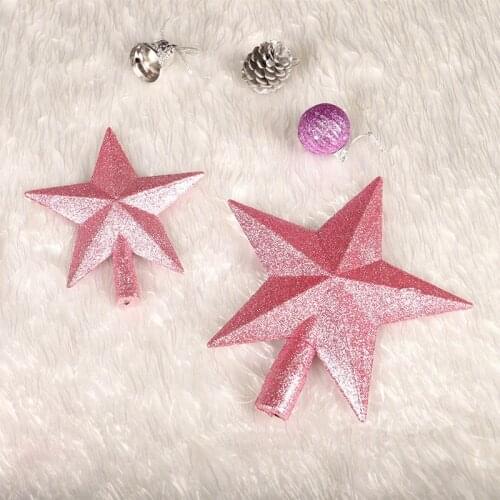 Christmas Stars Pink Christmas Tree Topper Decorations For Home Christmas Decor Hanging Ornaments