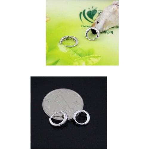 South Korea wild basic daily earrings 925 sterling silver jewelry with simple circle earrings for men and women wholesale