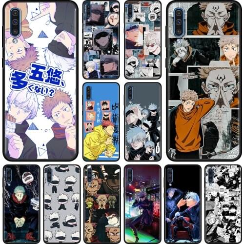 Silicone Case For Samsung S21 Ultra S20 FE Cover Jujutsu Kaisen Cute Gojo Shell For Galaxy S10 Lite S10e S9 S8 S7 Plus Coque
