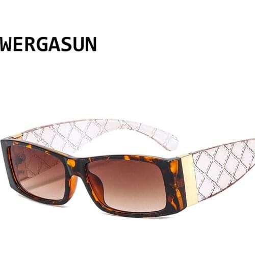WERGASUN Fashion Brand Design Vintage Small Rectangle Sunglasses Women Retro Gradient Square Sun Glasses Female UV400