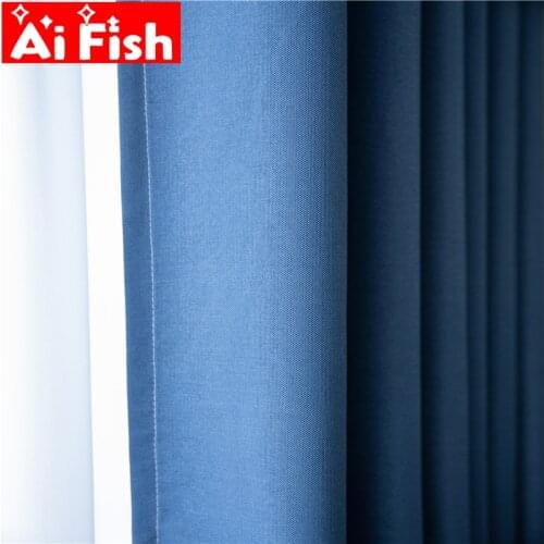 Modern 80% Blackout Curtains For Living Room Bedroom Window Treatment Blinds Finished Drapes Solid Color Kitchen Curtains #30