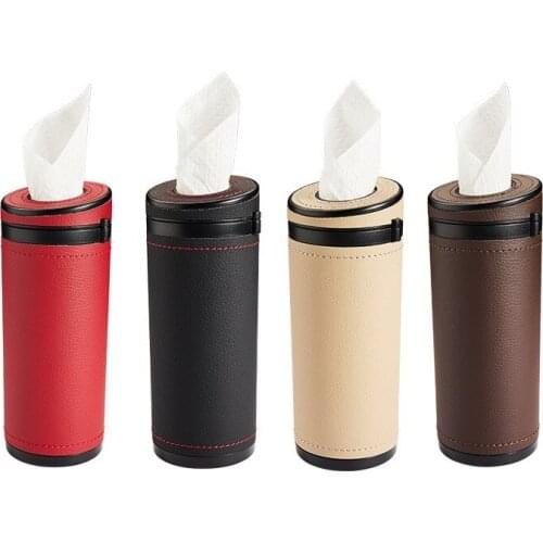 High-end cylinder safety hammer car interior leather tissue cup pull paper bucket broken window artifact car tissue box