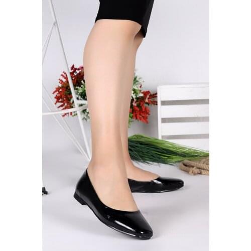 Woggo Pnt 439044 Wrinkled Patent Leather Daily Women 'S Ballerina Shoes