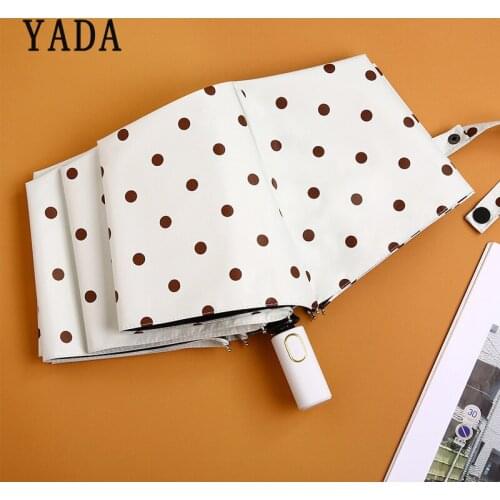 YADA Fashion Dots Automatic Umbrellas Windproof Folding Rainy Umbrellas For Women Parasol UV Paraguas Foldable Umbrella YD310