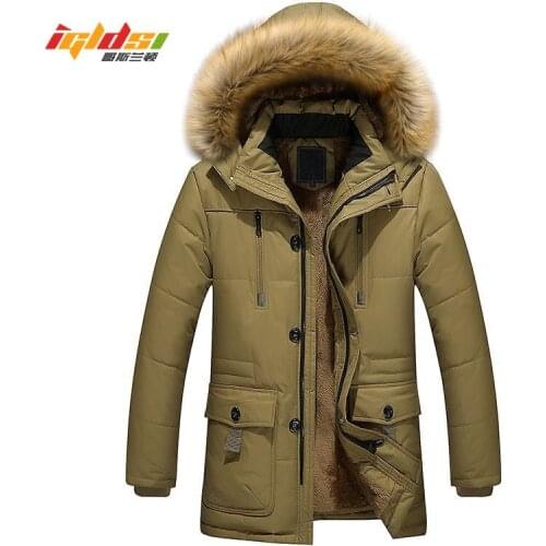 Winter Jacket and Coats New 2018 Fashion Mens Winter Down Parkas With Fur Hood Casual Warm Mens Thick Long Parkas Homme M-5XL