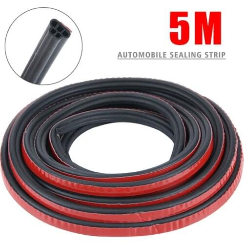 1pc 5M Car Door Rubber Seal Strips Waterproof Soundproof Auto Double Layer Sealing Stickers Trunk Sound Insulation Weatherstrip