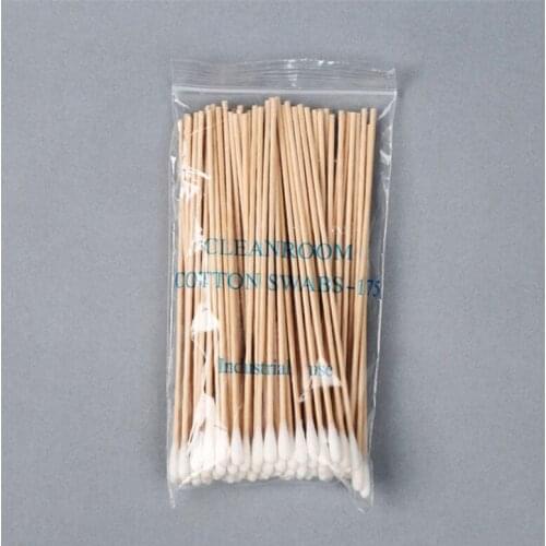 100/200Pcs 6 Inch Long Wooden Handle Cotton Swabs Cleaning Sticks Applicator M76F