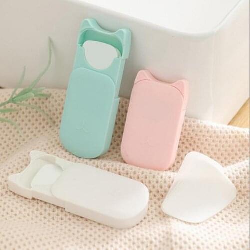 20Pcs/Box Disposable Mini Soap Easily Foaming Natural Extract Cleaning Scented Slice Mini Foaming Soap Paper for Travel