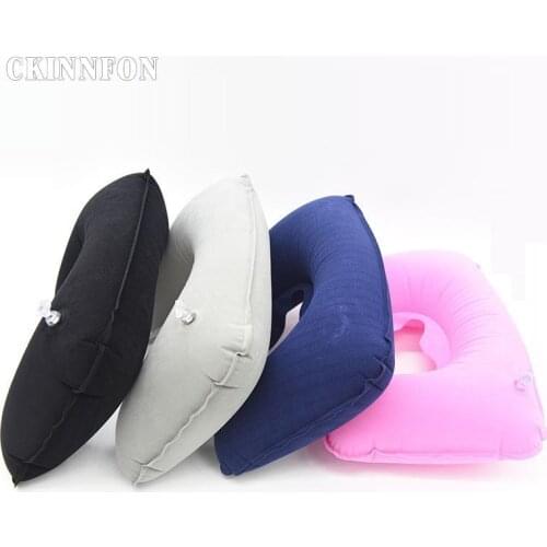 DHL 200pcs U Shaped Travel Pillow Inflatable Neck Car Head Rest Air Cushion for Travel Office Nap Head Rest Neck Pillow