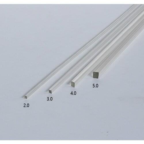 2018 20pcs New Abs 2-5mm 50cm Clear Model Square Rods For Architectural Building Model Scenery Layout