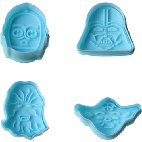 4Pcs/set Cake Fondant Decorating Pastry Cookie Mold Fondant Biscuit Candy Moulds Plunger Cutter Decorating Tools