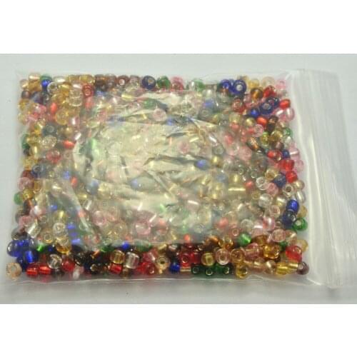 800 Mixed Color Silver-Lined Glass Seed Beads Rondelle 4mm (6/0)