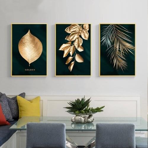 Diamond Embroidery Abstract Golden Plant Leaves 5D DIY Diamond Painting nordic Diamond Mosaic needlework living room decor