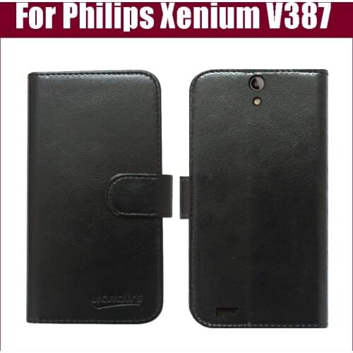 For Philips Xenium V387 Case,Flip Leather phone case cover for Philips Xenium V387 Mobile Phone Bag with Card Holder 6 Colors