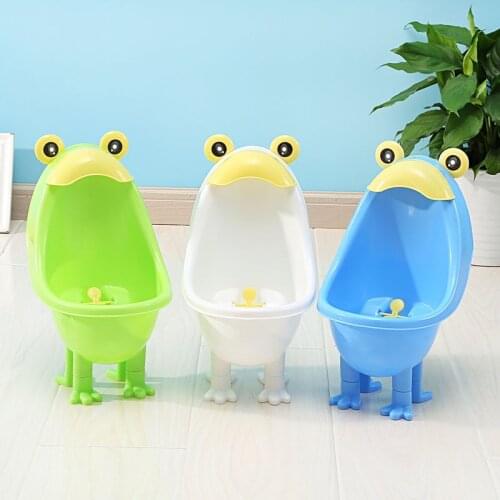 2 Colors Cute Cartoon Frog Baby Potty Kids Training Urinal Potty Stand for Baby Boys Wall Mounted