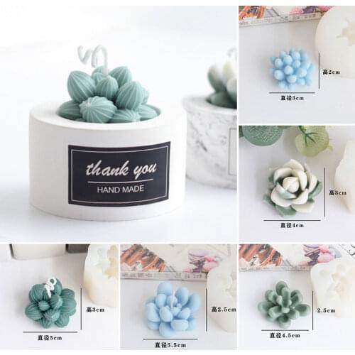 Diy Candle Silicone Mold Succulent Cactus Plant Shape Silicone Mold Diy Scented Candle Diffuser Stone Decorative Mold