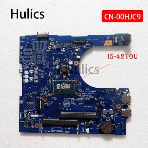 Hulics Original For Dell INSPIRON 5558 5458 5758 Laptop motherboard CN-00HJC9 00HJC9 0HJC9 LA-B843P With SR1EF I5-4210U CPU