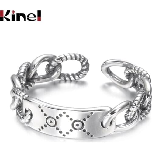 Kinel bague Hot Sale 925 Sterling Silver Open Rings Vintage Style Lady Prevent Allergy Sterling Silver bijoux femme 2020 New