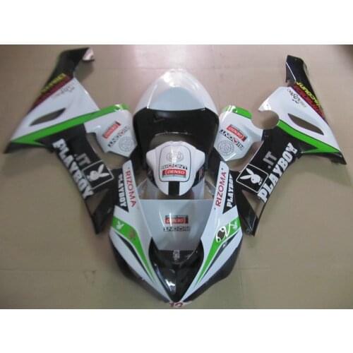 Motorcycle Fairing kit for KAWASAKI Ninja ZX6R 636 05 06 ZX 6R 2005 2006 zx6r 05 06 ABS white black Fairings set+7gifts KF12