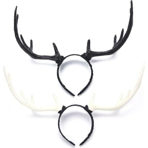 Antlers Headband Halloween Elk Headwear for Halloween Party Wear Deer Horn Hair Band Christmas Headpiece Party Supplies