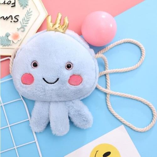 Small fresh messenger bag jellyfish bag ocean doll cartoon cute mobile phone coin purse plush bag girl