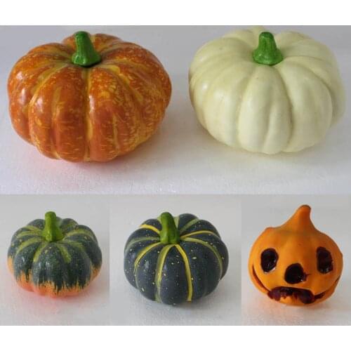 Simulation Pumpkin Model Yellow Green White Color Halloween Party Garden Props Foam Fruit Dish Decoration Craft