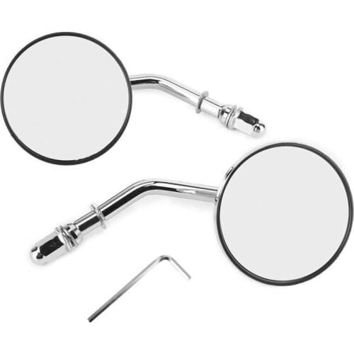 Motorcycle Mirrors Motorcycle Handlebar Mirrors Rearview End Bar Foldable Round 360° Adjustable Folding Mirrors