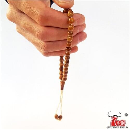 MSL002 High Quality Rosary Beads 33 Prayer Beads Natural Palm Fruit Kuka Tasbih Charm Bracelet 8-12mm specifications