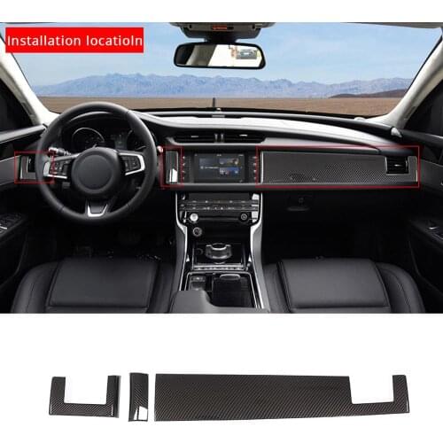 3pcs Carbon Fiber ABS Plastic Sticker Instrument Panel Center Control Panel Decoration Suitable for Jaguar XFL Model Accessories