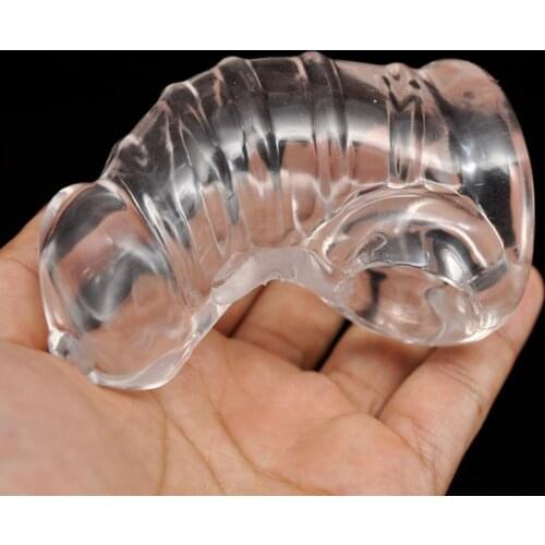 Transparent Soft Penis Sleeve Chastity Cage Device with The Dick Cock Cages Chastity Devices for Men Sex Toys