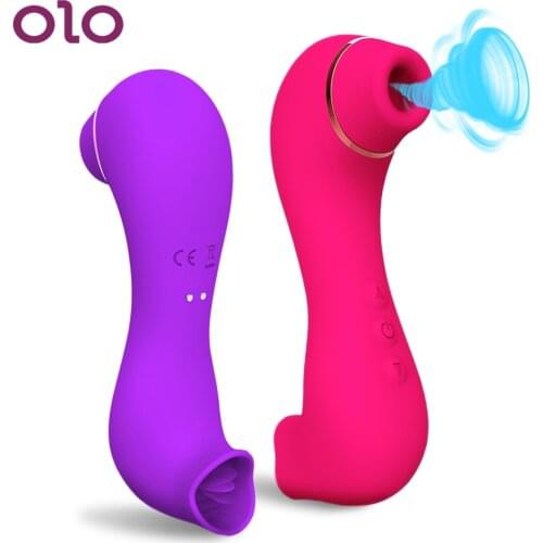 OLO 10 Modes Suction And Tongue Licking Nipple Anal Massager Vibrator For Clitoris Vagina Vibrators For Women Couples