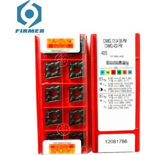 Original Carbide Inserts 10pcs Lathe Inserts CNMG120404-PM 4235 Metal Cutter Lathe Turning Tool Cutter