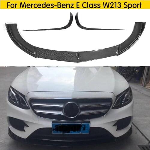 For W213 Carbon Fiber Front Lip Chin Spoiler for Benz W213 Sport E-class E200 E260 E300 2016 2017 2018 Vent Trim