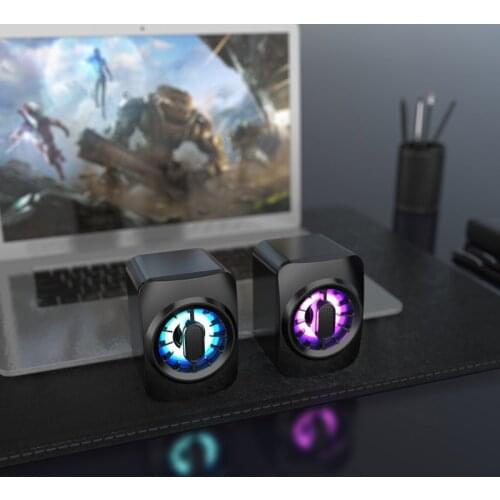 203B Wired Computer Speakers Stereo Bass Music Player for Desktop Laptop PC Luminous