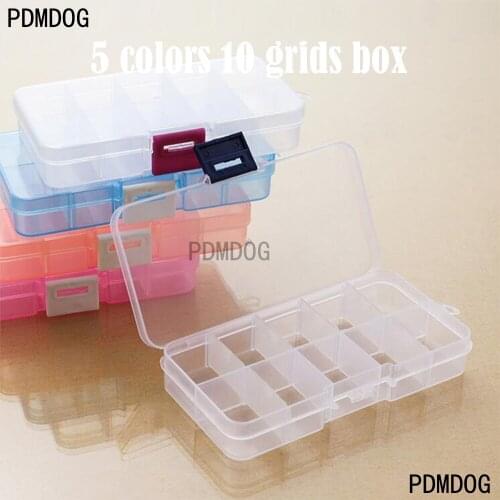 10 Grids Compartments Transparent Organizer Jewel Bead Case Cover Jewelry Pill Container Diamond Painting Rhinestone Storage Box